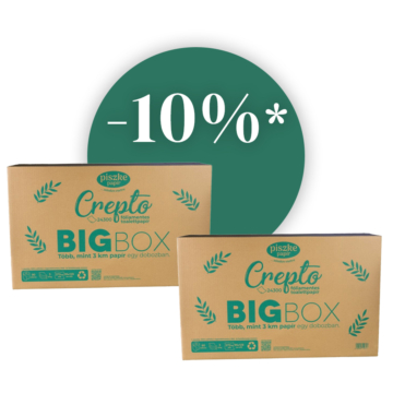  Crepto Big Box (180 tekercses wc papír, 3 réteg, nagy kiszerelés)