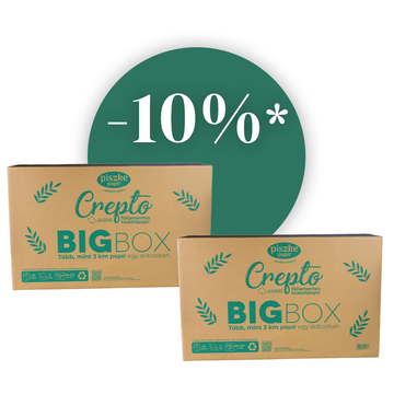  Crepto Big Box (180 tekercses wc papír, 3 réteg, nagy kiszerelés)
