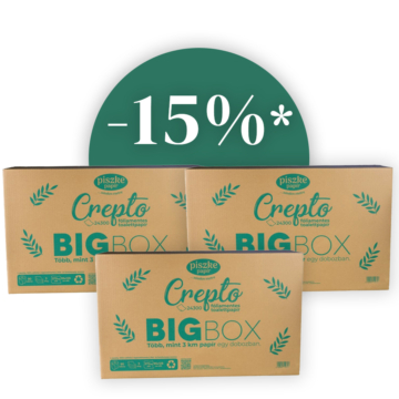 Crepto Big Box (270 tekercses wc papír,3 réteg, nagy kiszerelés)