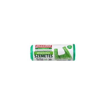 MAZZINI Újrahasznosított Köthető Füles Szemetes 35L (49x60cm) 20 db/roll (zöld)