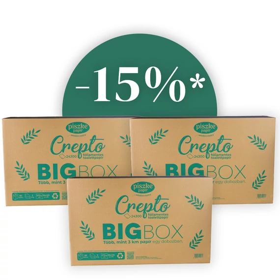 Crepto Big Box (270 tekercses wc papír,3 réteg, nagy kiszerelés)