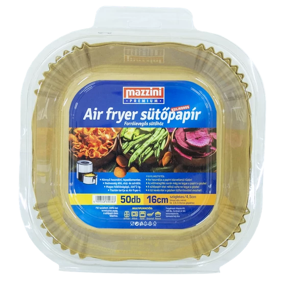 MAZZINI PREMIUM Air Fryer Sütőpapír szögletes 16 cm /50db