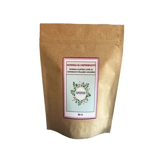 Moringa és csipkebogyó őrlemény