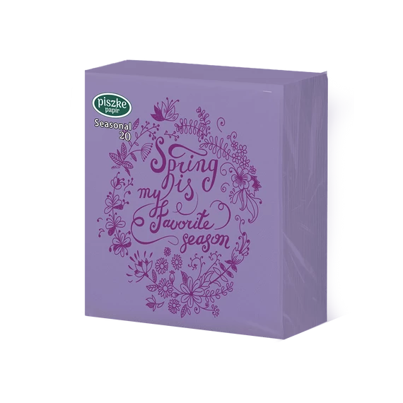Seasonal 20 textilhatású papírszalvéta - Spring lila