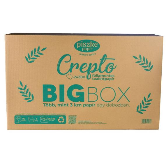 Crepto öko wc papír környezetbarát, lebomló, újrahasznosított papír csomagolásban
