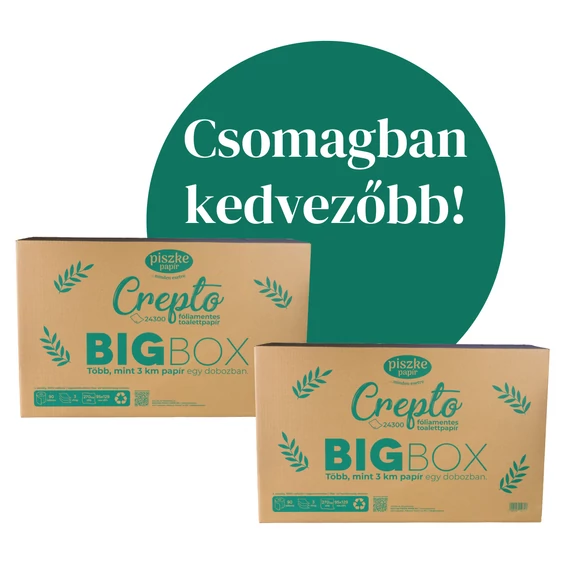  Crepto Big Box (180 tekercses wc papír, 3 réteg, nagy kiszerelés)