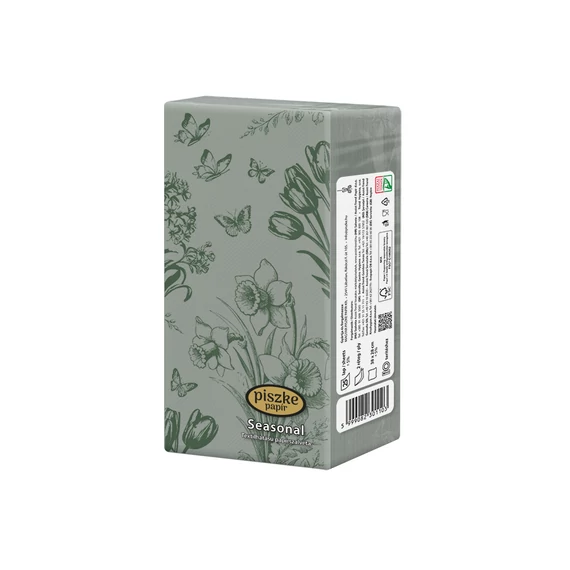 Seasonal  szalvéta - Porcelán zöld