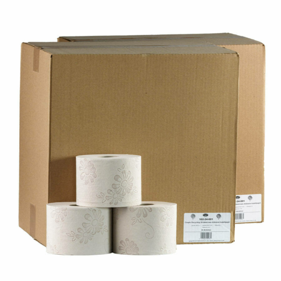 Crepto környezetbarát, újrahasznosított papírból készült wc papír, 24 tekercses, 2 dobozos kiszerelésben