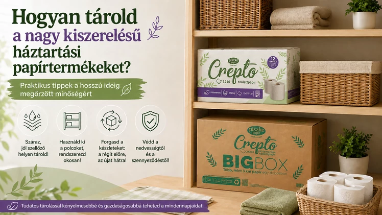 Hogyan tárold a nagy kiszerelésű háztartási papírtermékeket?